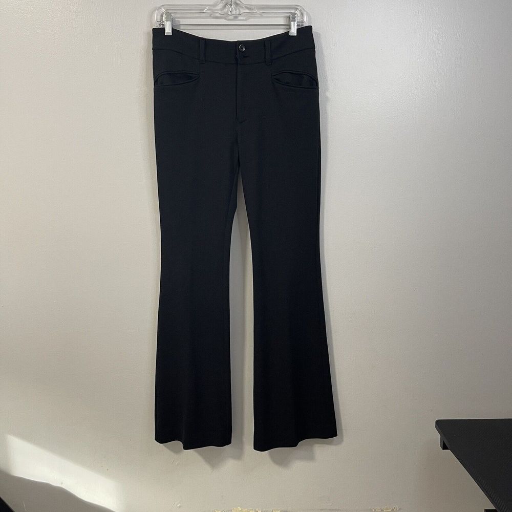 Anthropologie Size 4 The Essential Trouser Black Extra Wide Leg Stretch Pants